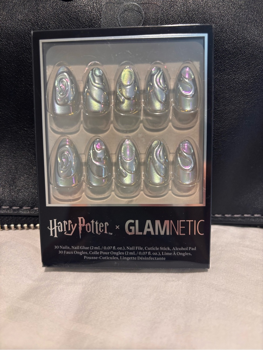 Glam Harry Potter, Collab Iridescent Silver Press-On Nails